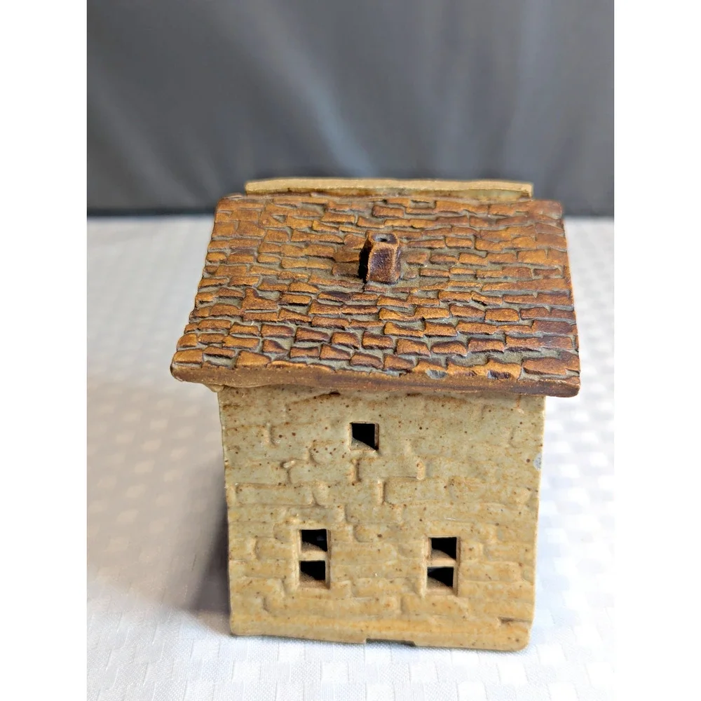 Vintage Windy Meadows Pottery Barber Shop Miniature Village House Figurine